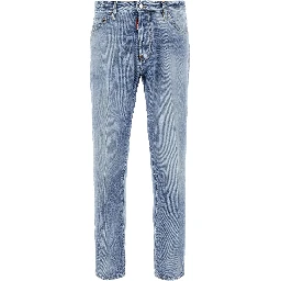 Blue Cotton Skinny Jeans