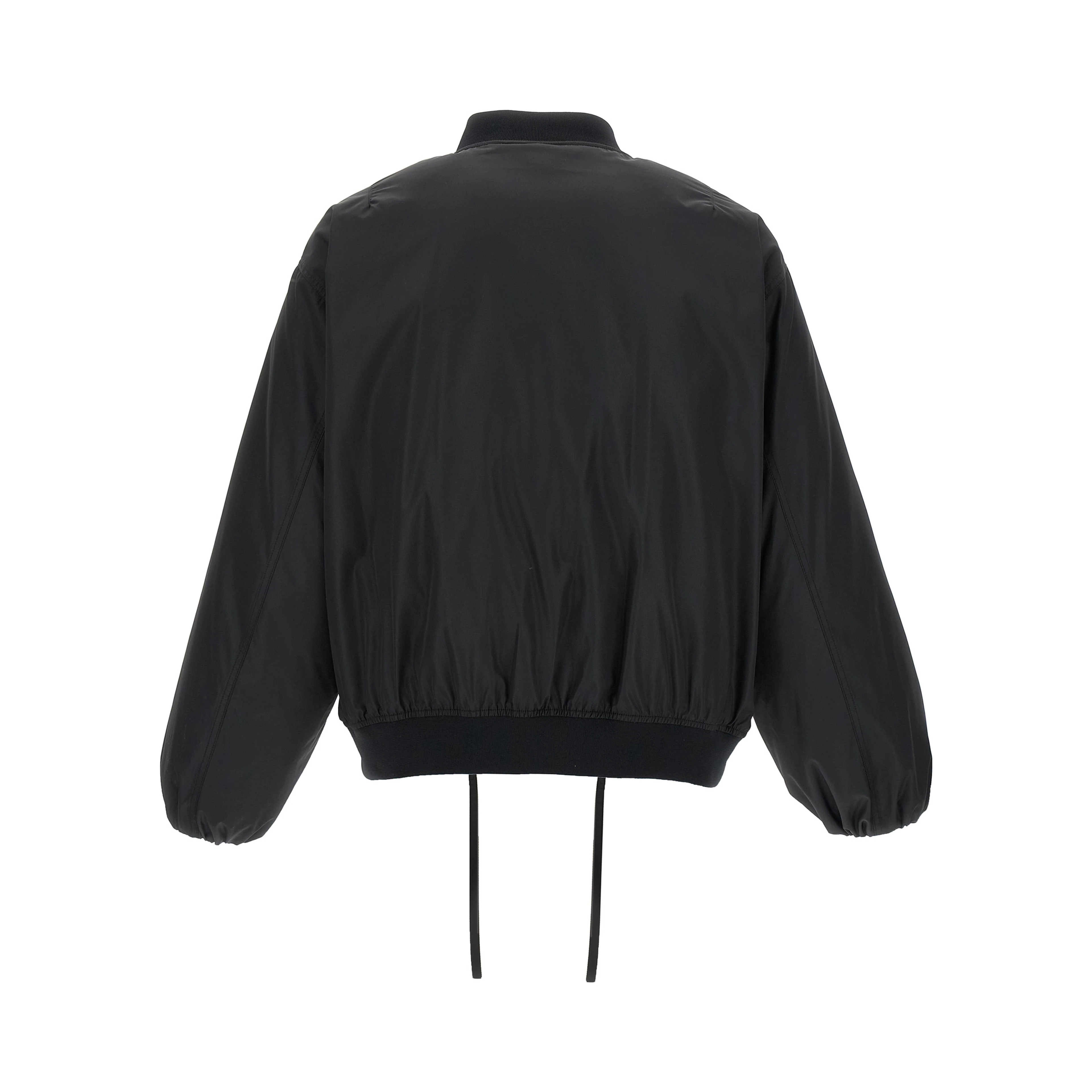 Black Polyester Bomber