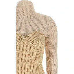 Beige Merino Wool Long Dress