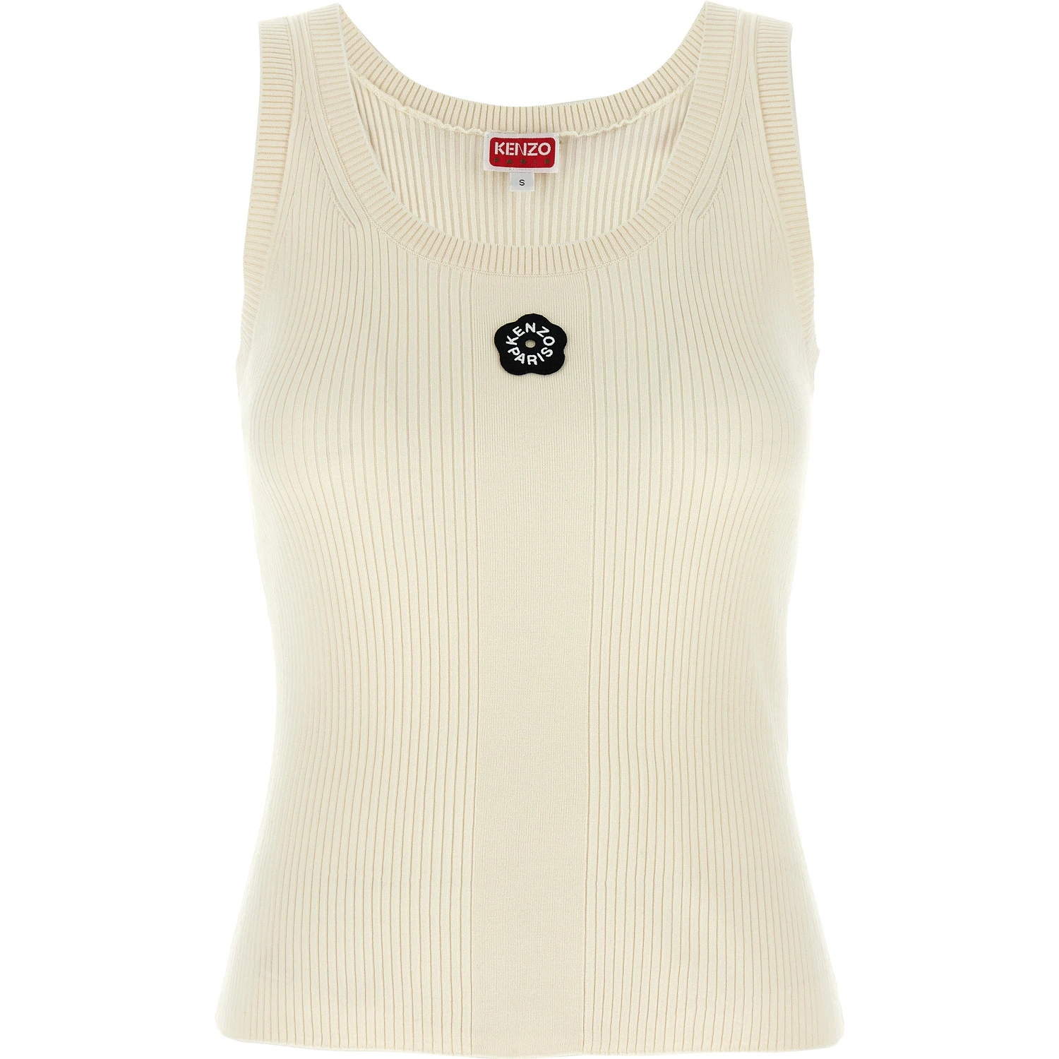 White Viscose Sleeveles T-Shirt