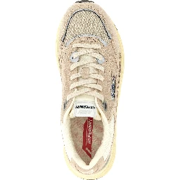 Beige Cowhide Athletic Sneakers