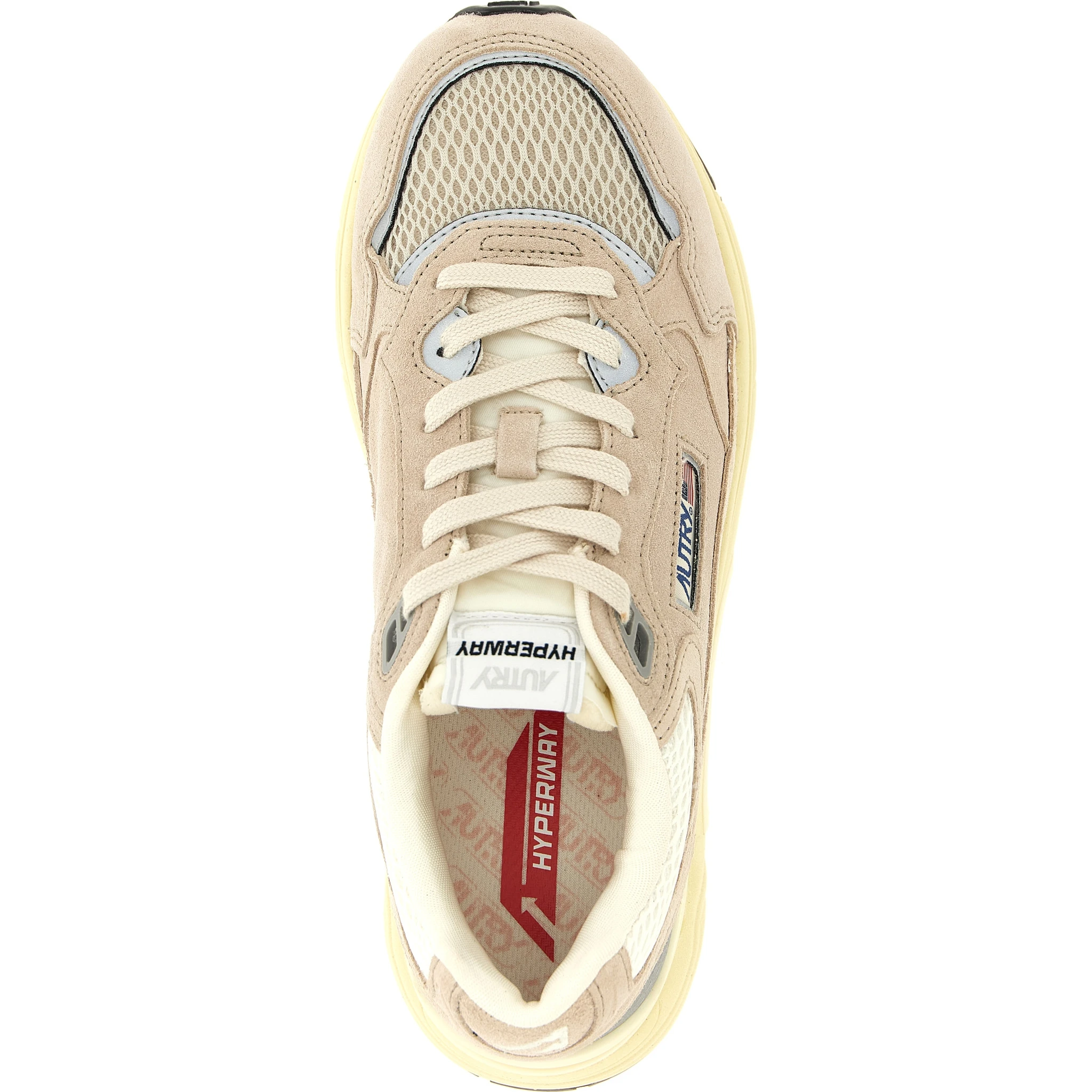 Beige Cowhide Athletic Sneakers