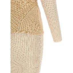 Beige Merino Wool Long Dress