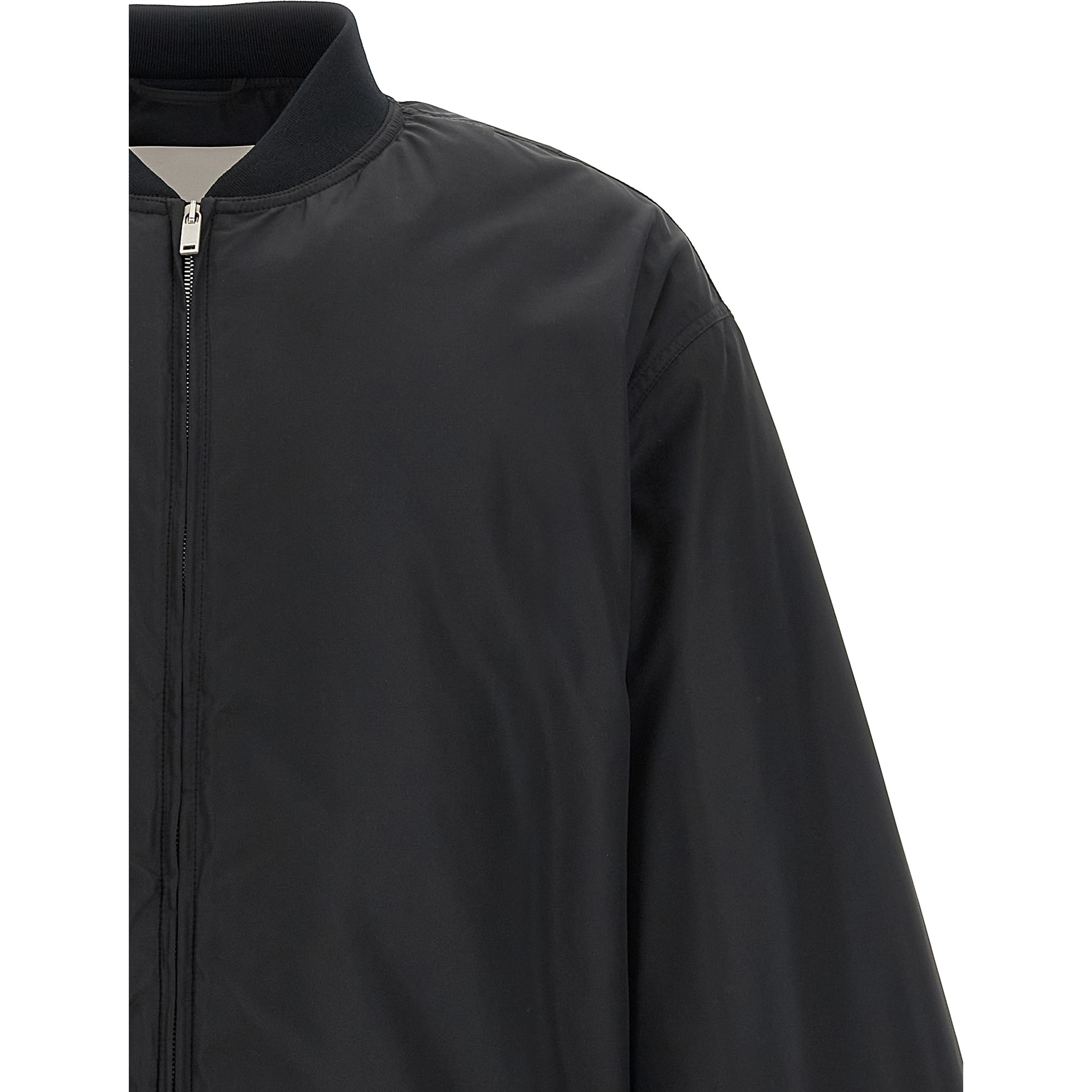 Black Polyester Bomber