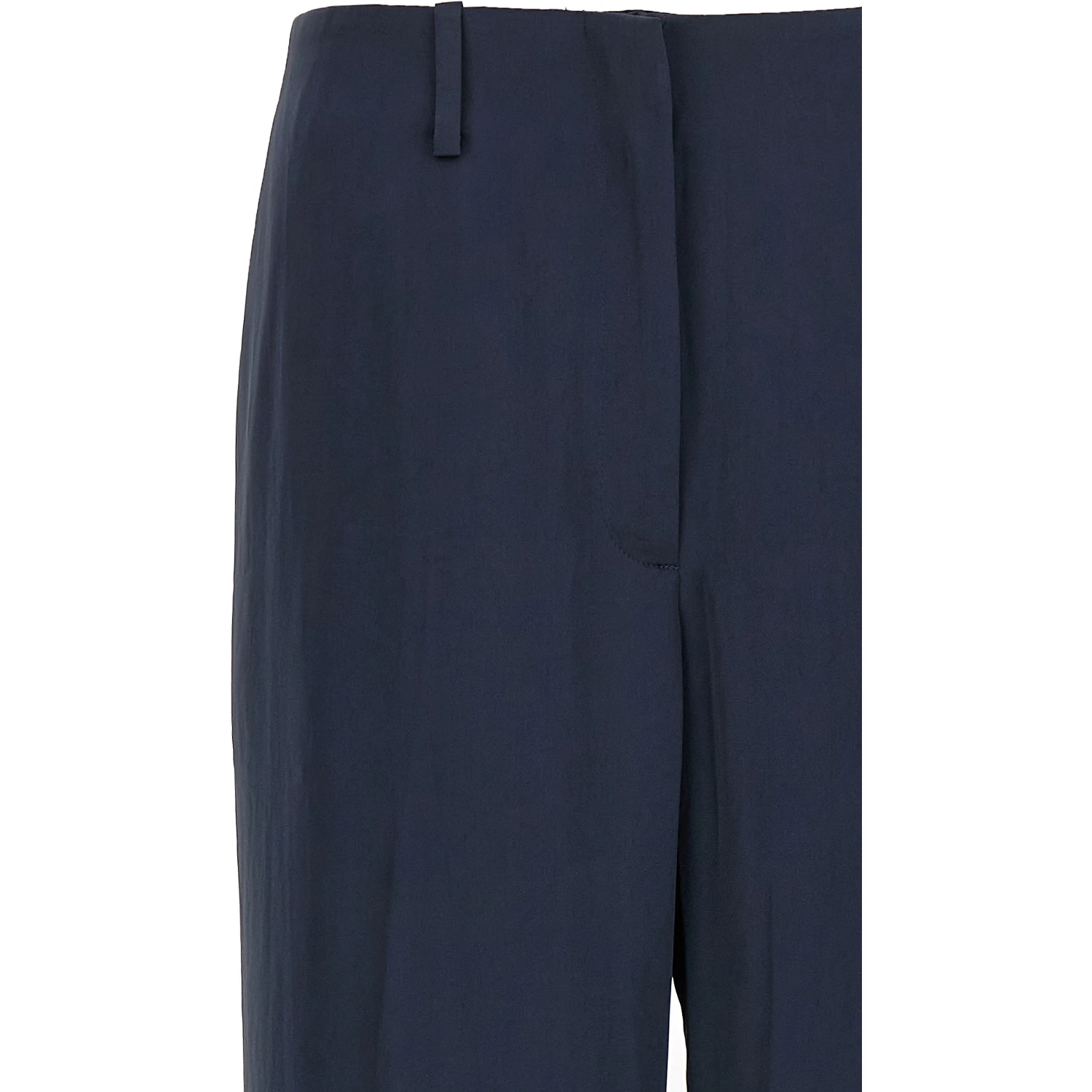 Blue Polyester Casual Pants