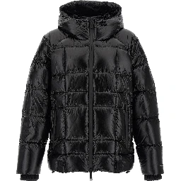 Black Polyamide Full-Length Jacket