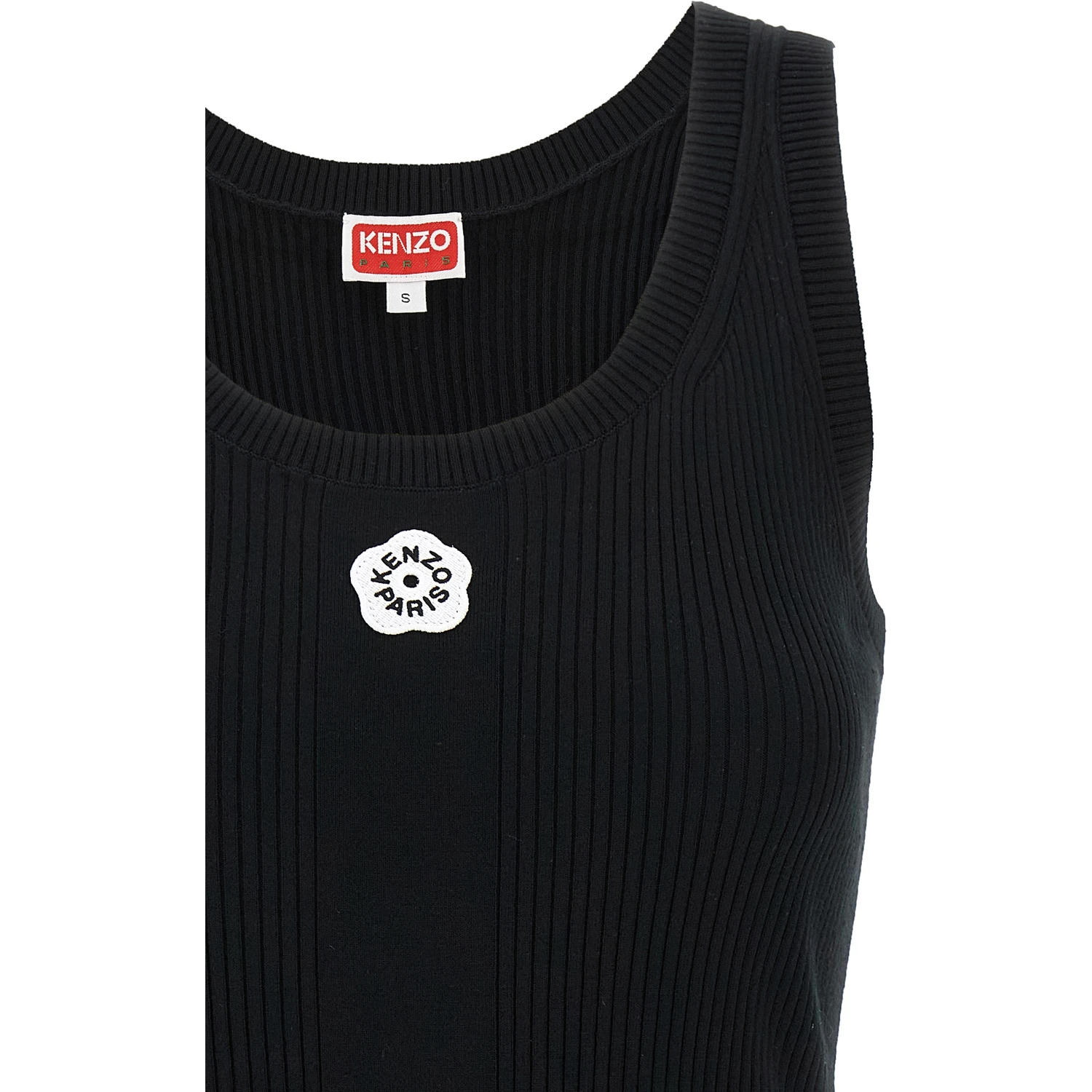 Black Viscose Sleeveles T-Shirt