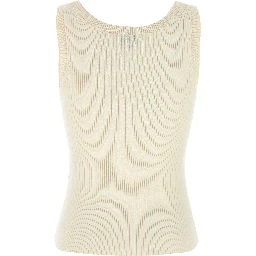 White Viscose Sleeveles T-Shirt