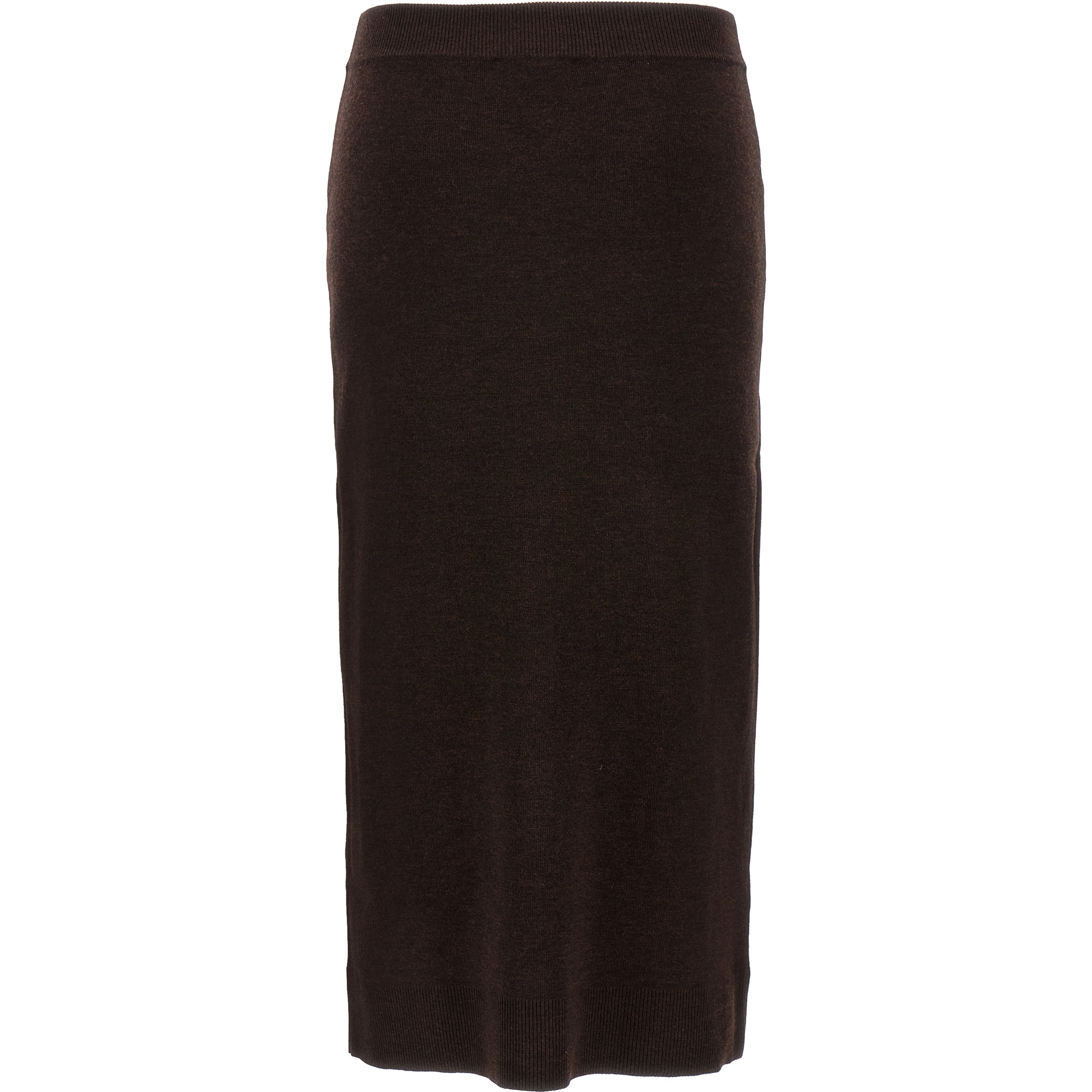 Brown Wool Midi Skirt