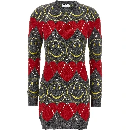 Multicolor Wool Short Dress