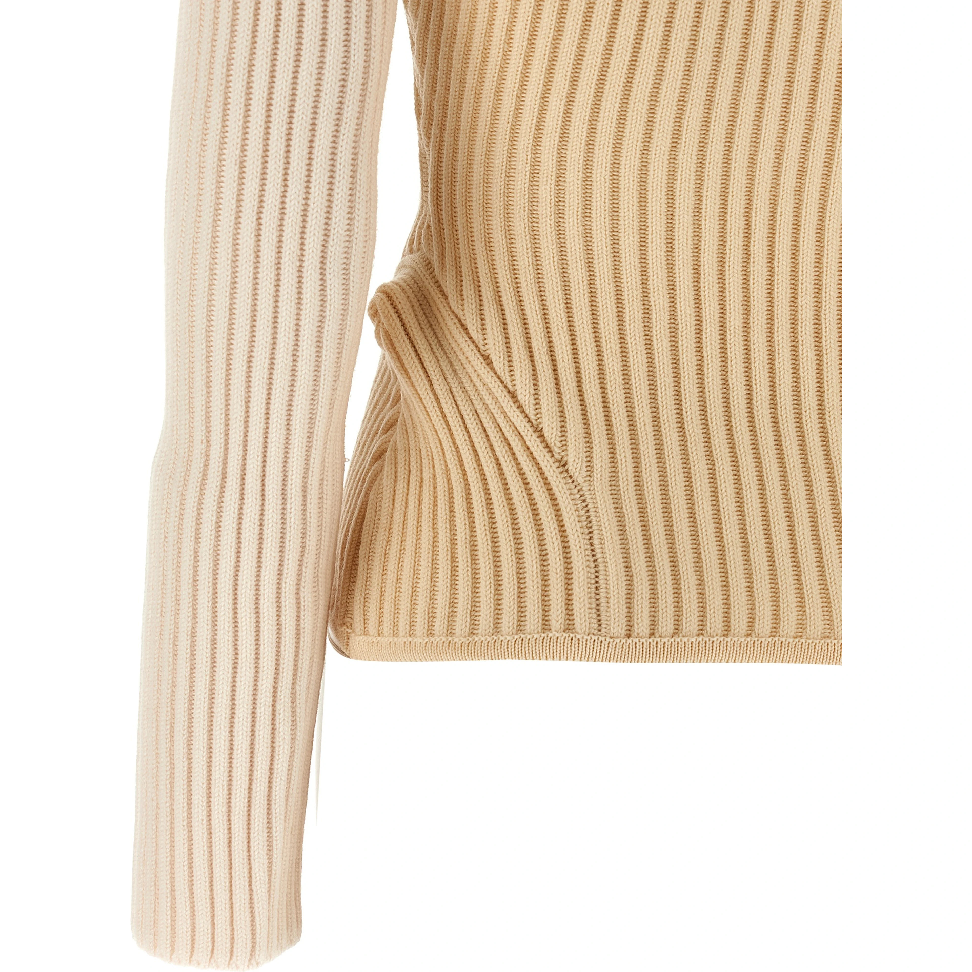 Beige Merino Wool Cardigan
