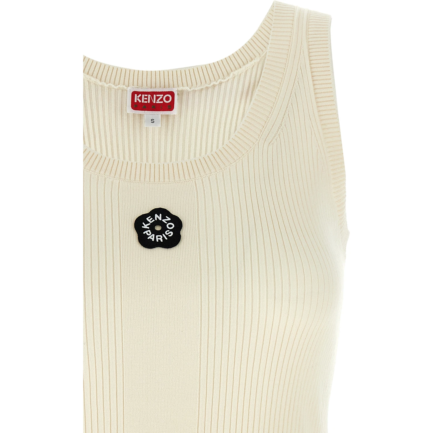 White Viscose Sleeveles T-Shirt
