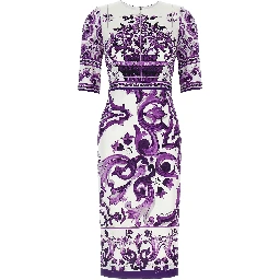 Purple Silk Midi Dress
