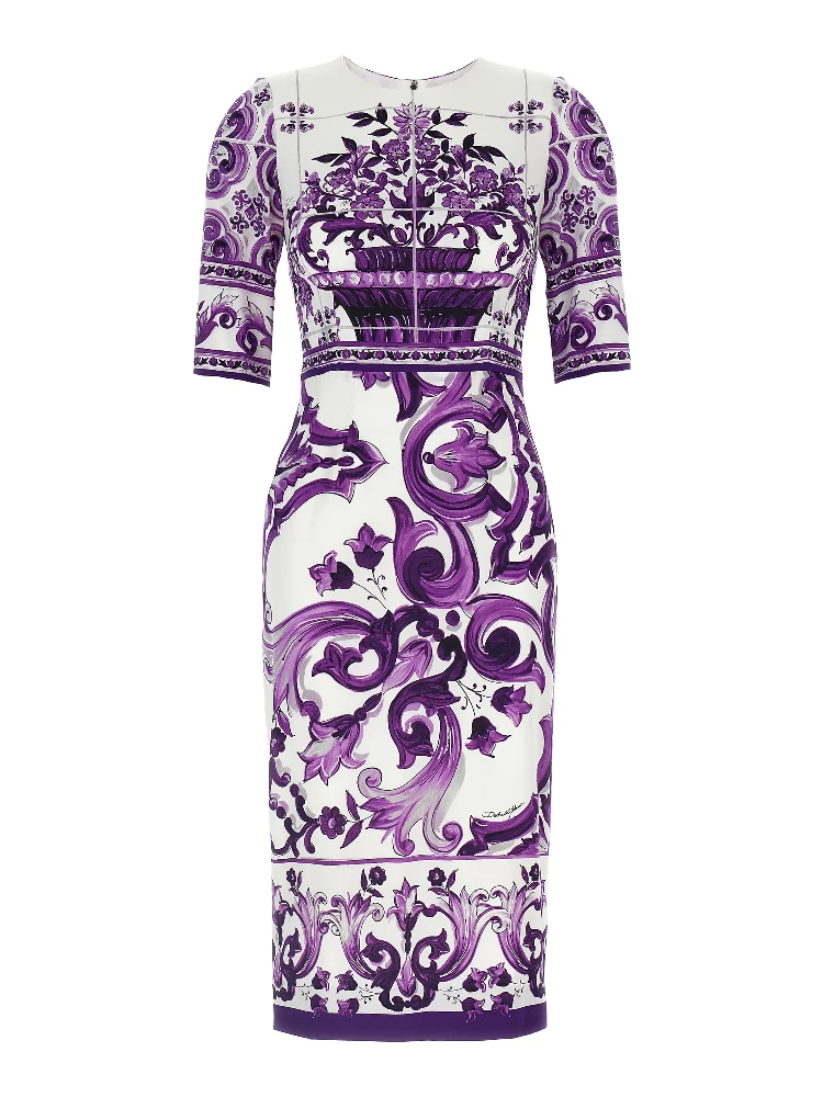 Purple Silk Midi Dress