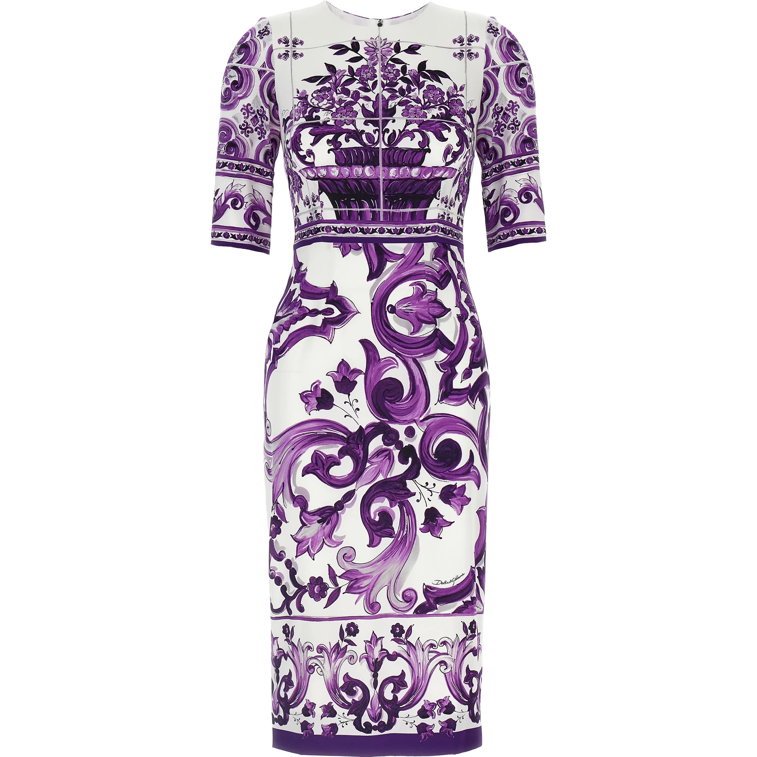 Purple Silk Midi Dress