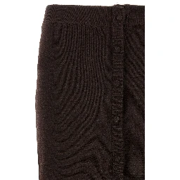Brown Wool Midi Skirt