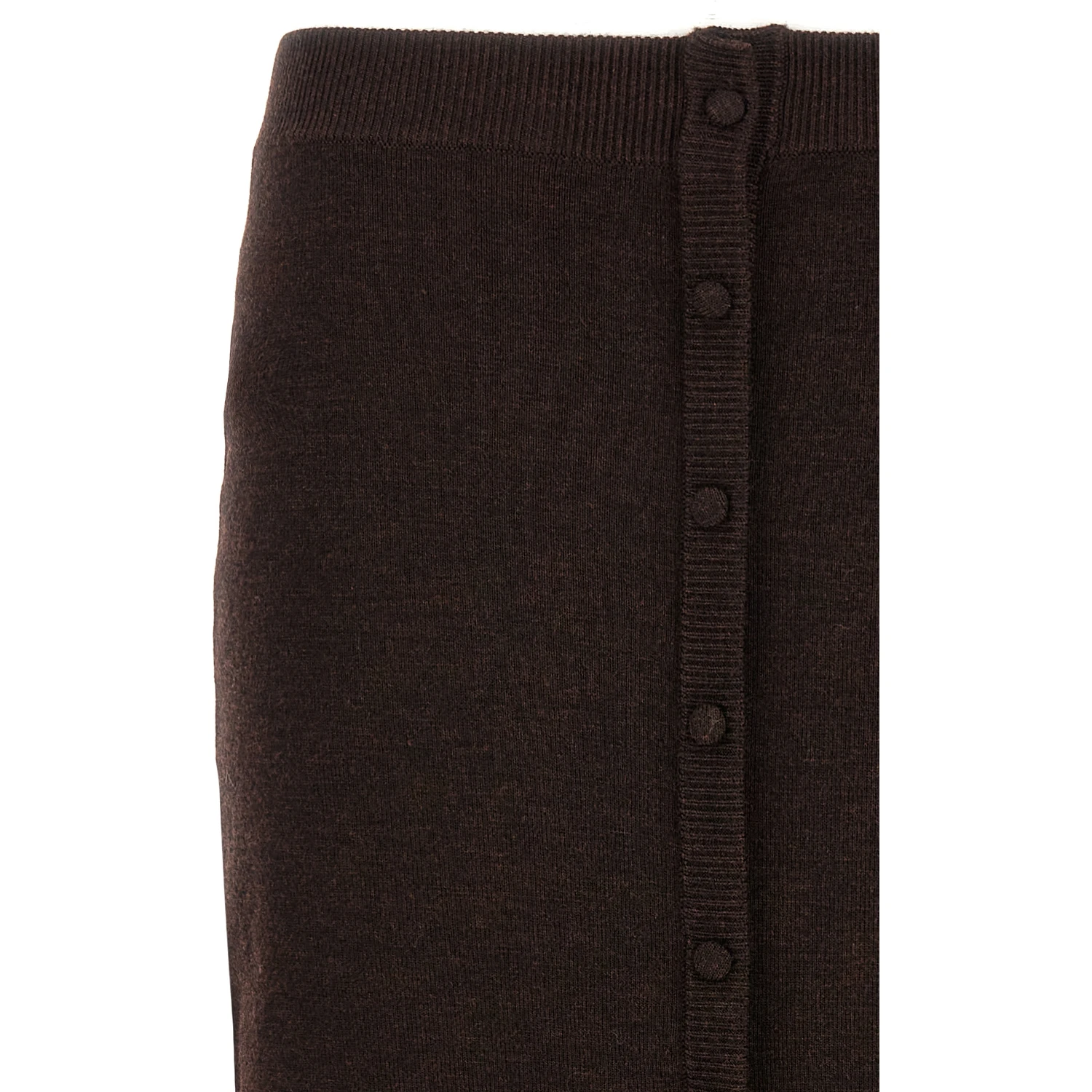 Brown Wool Midi Skirt