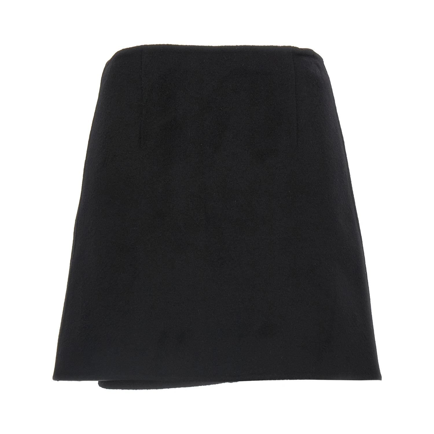Black Virgin Wool Long Skirt