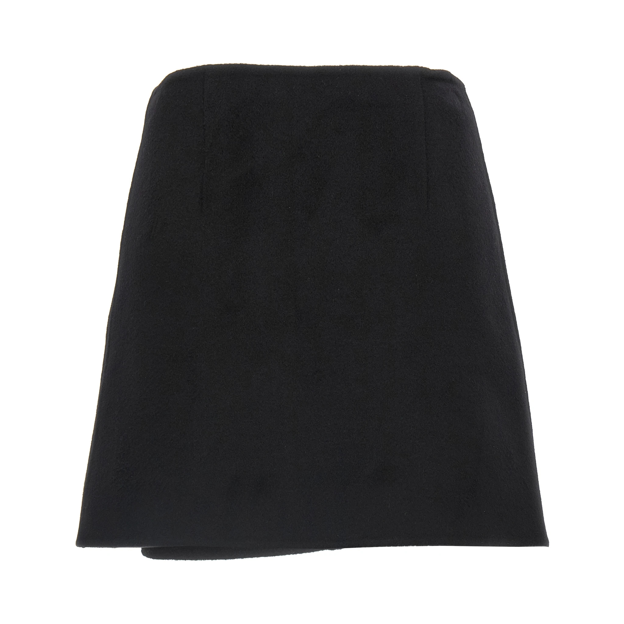Black Virgin Wool Long Skirt