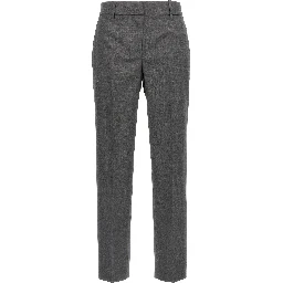 Gray Virgin Wool Dress Pants