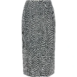 Gray Silk Midi Skirt