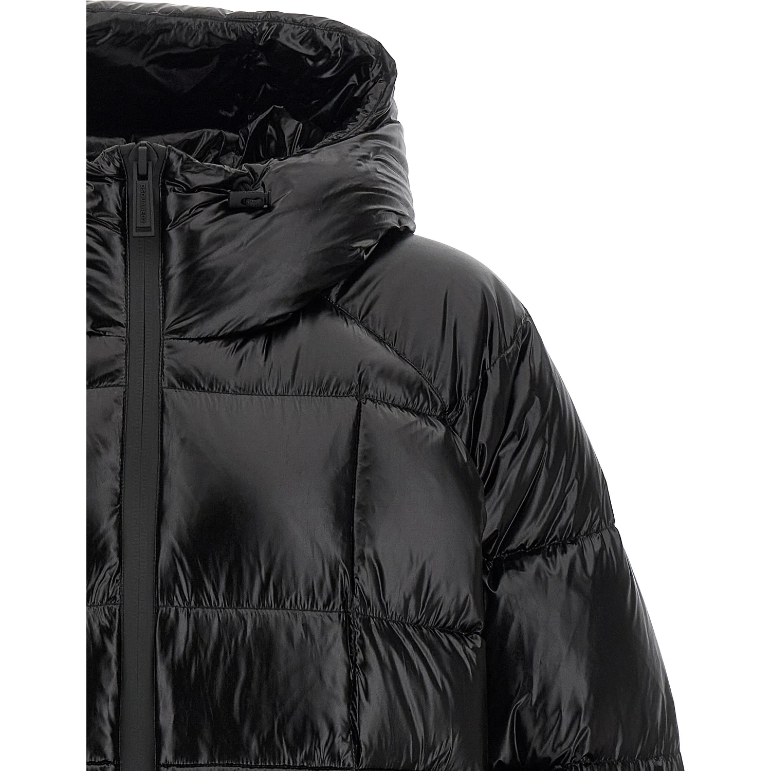 Black Polyamide Full-Length Jacket