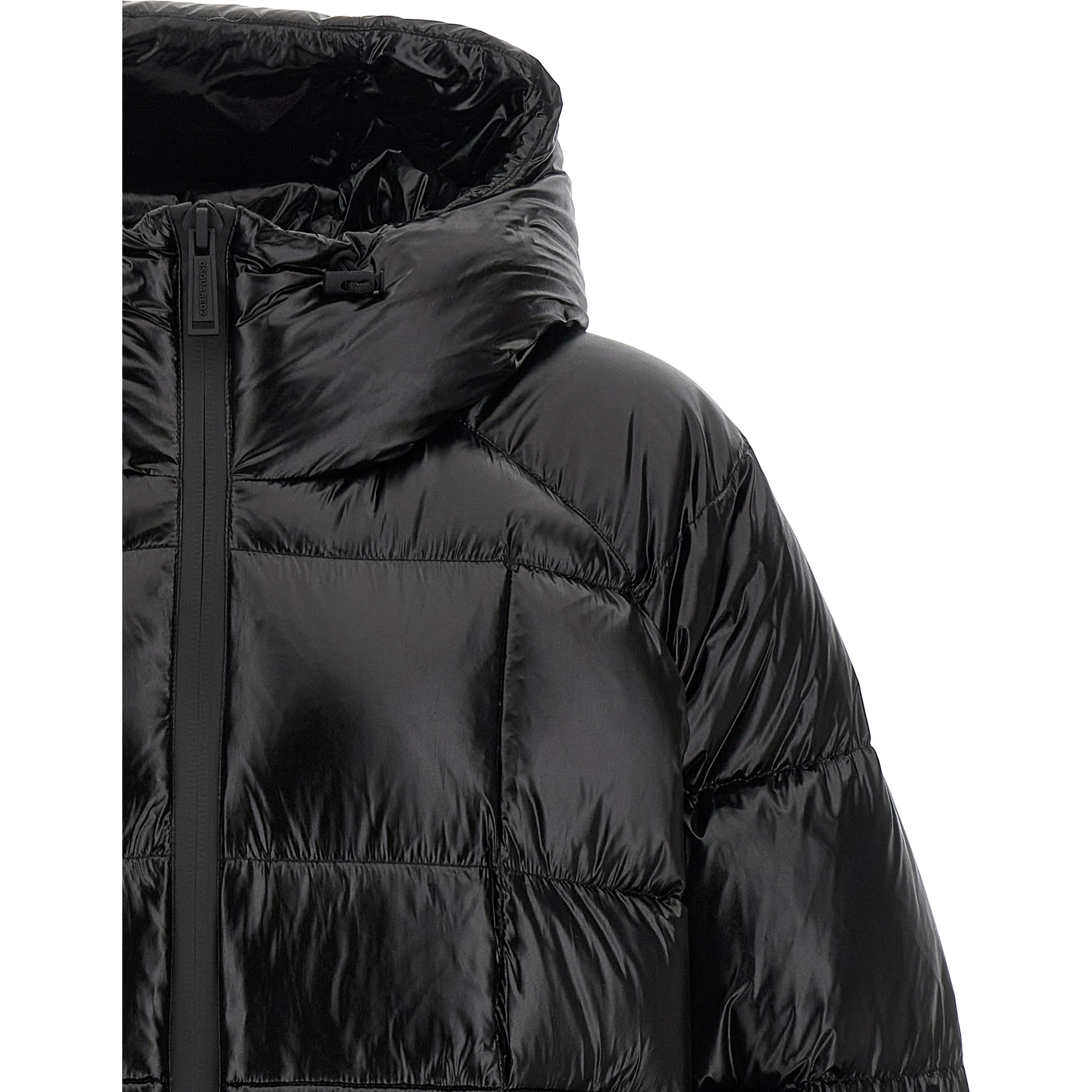 Black Polyamide Full-Length Jacket