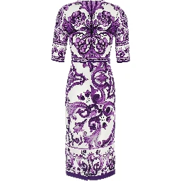 Purple Silk Midi Dress