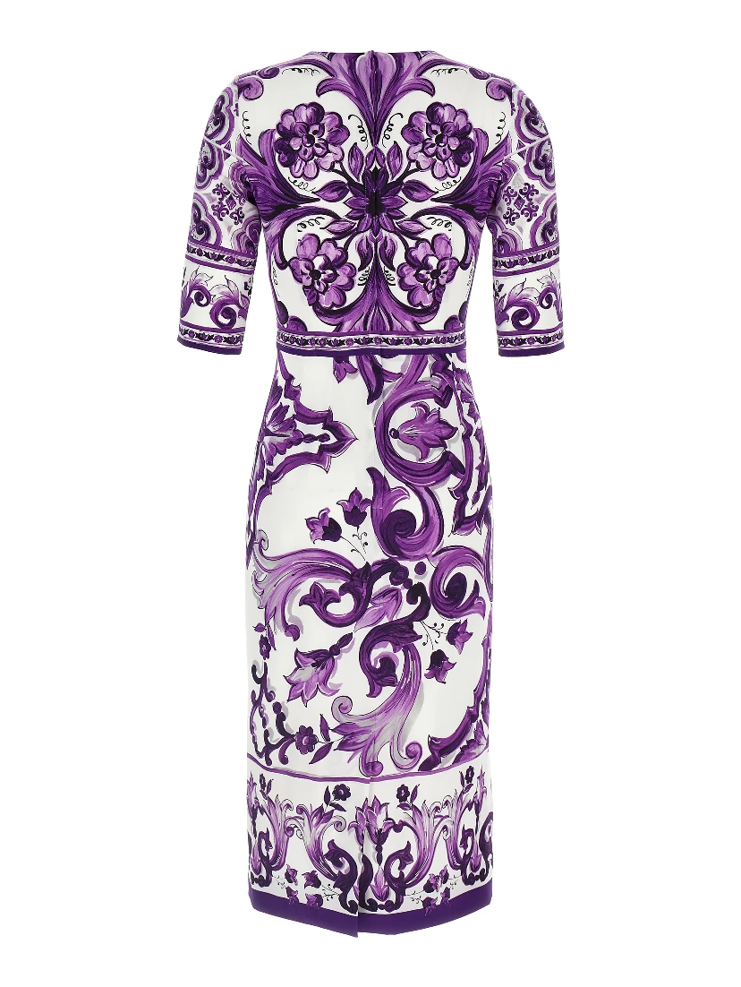 Purple Silk Midi Dress