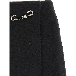 Black Virgin Wool Long Skirt