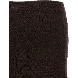 Brown Wool Midi Skirt