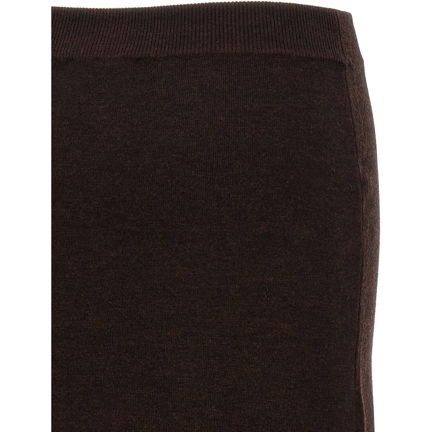 Brown Wool Midi Skirt