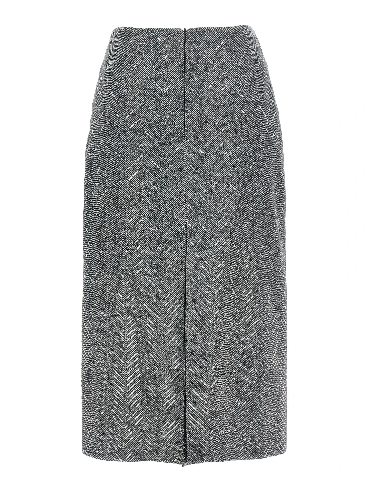 Gray Silk Midi Skirt alternative