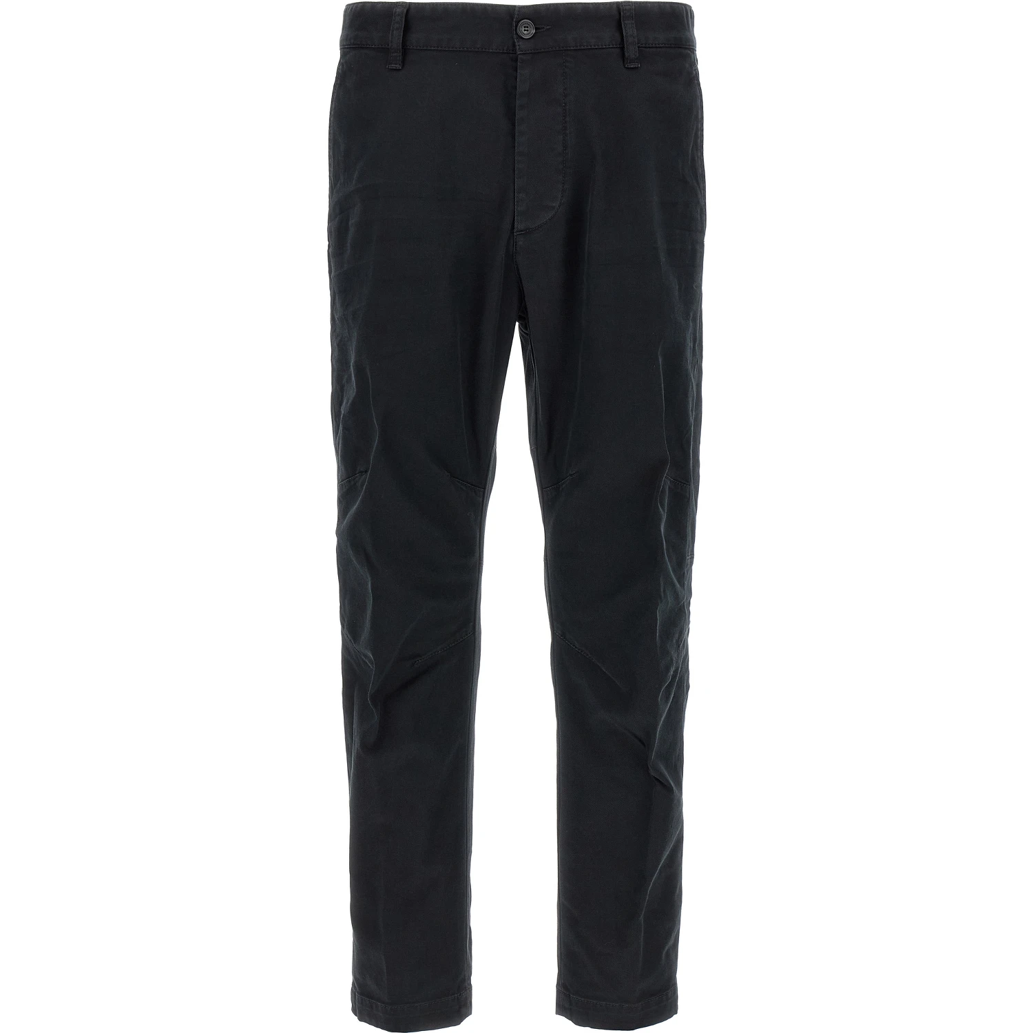 Black Cotton Chino Pants
