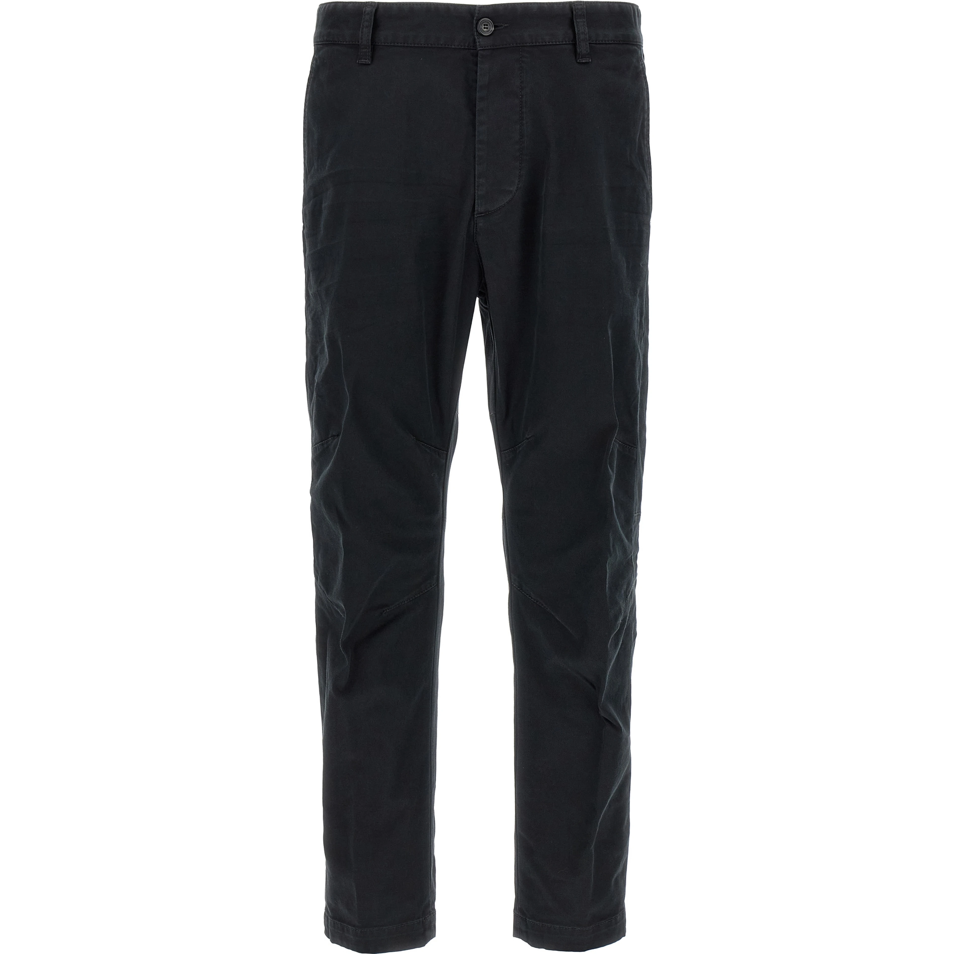 Black Cotton Chino Pants