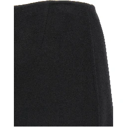 Black Virgin Wool Long Skirt