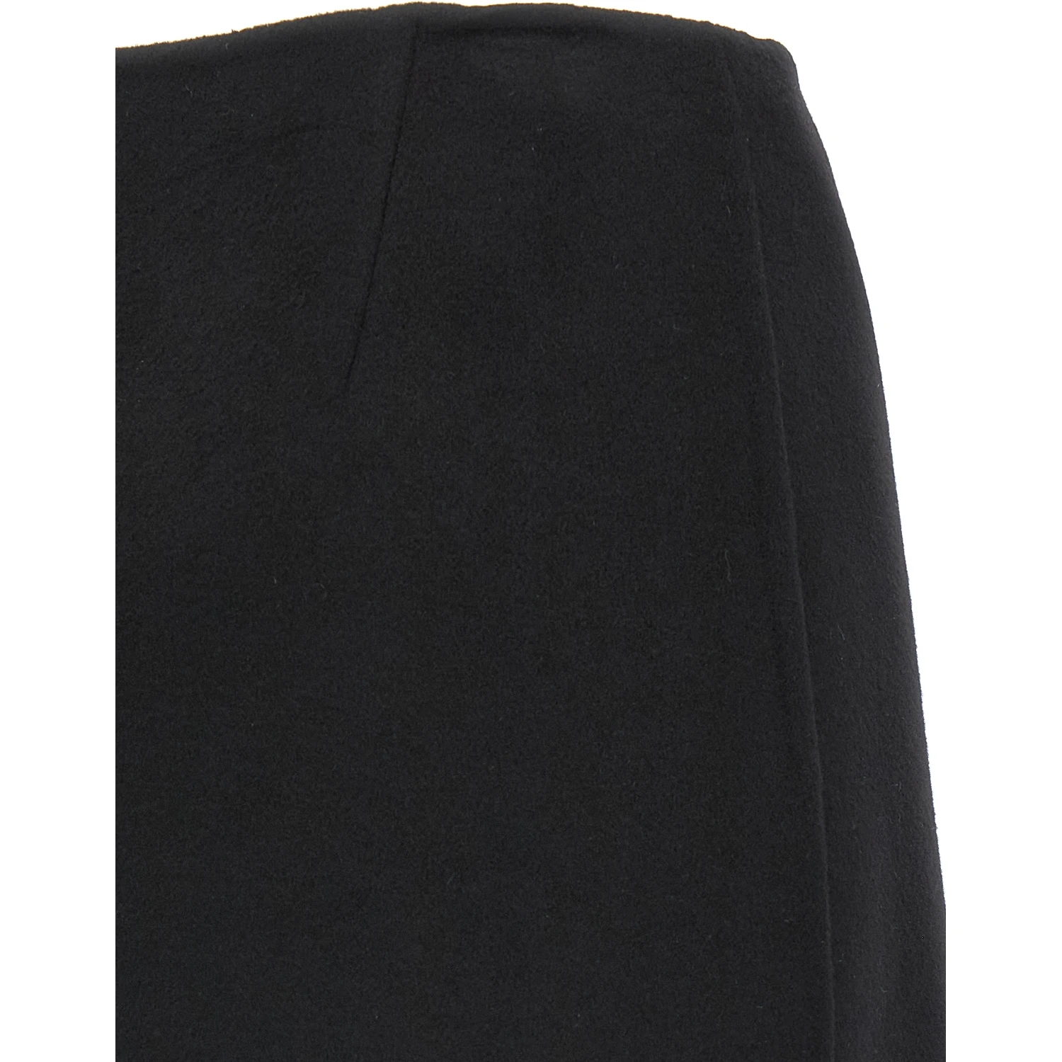 Black Virgin Wool Long Skirt