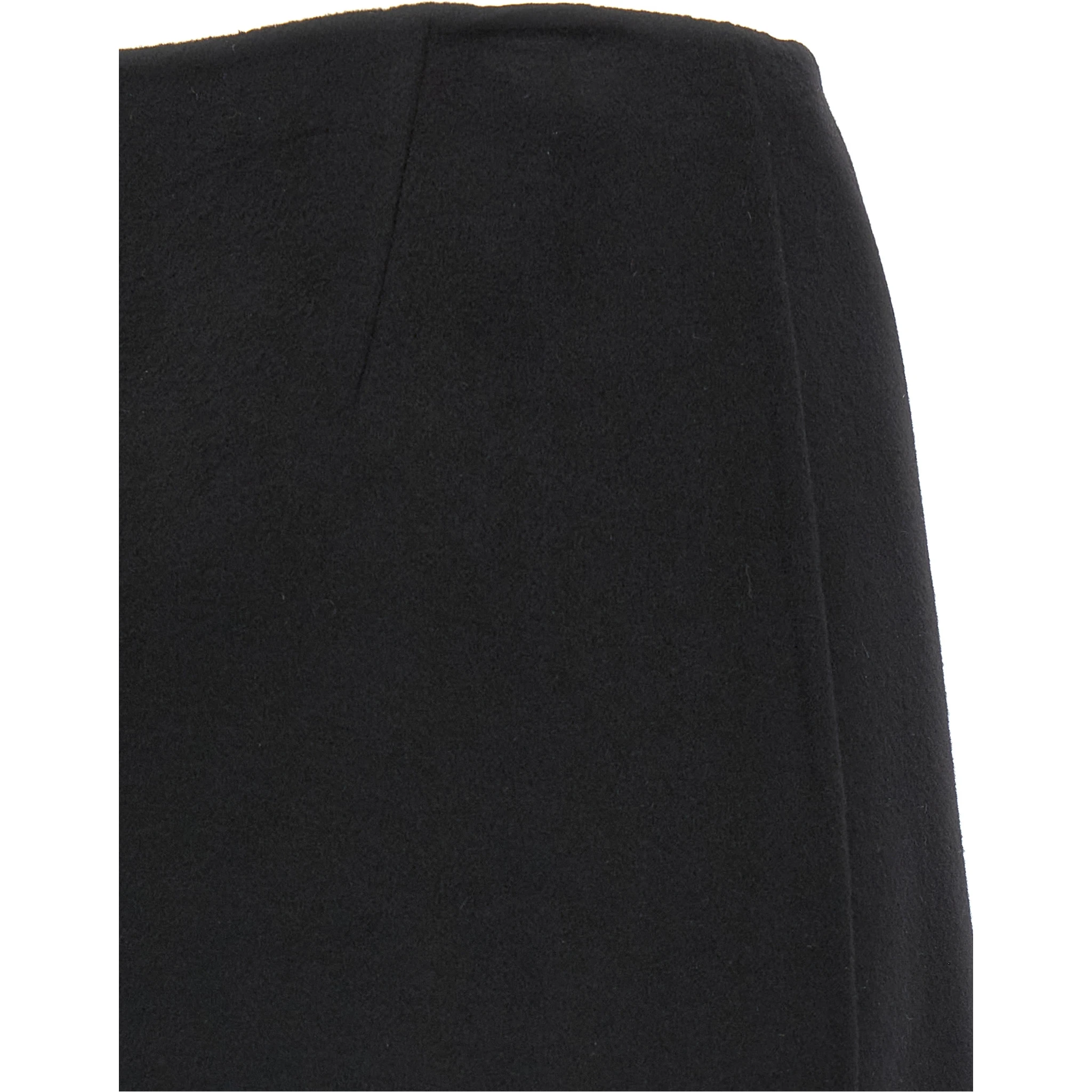 Black Virgin Wool Long Skirt