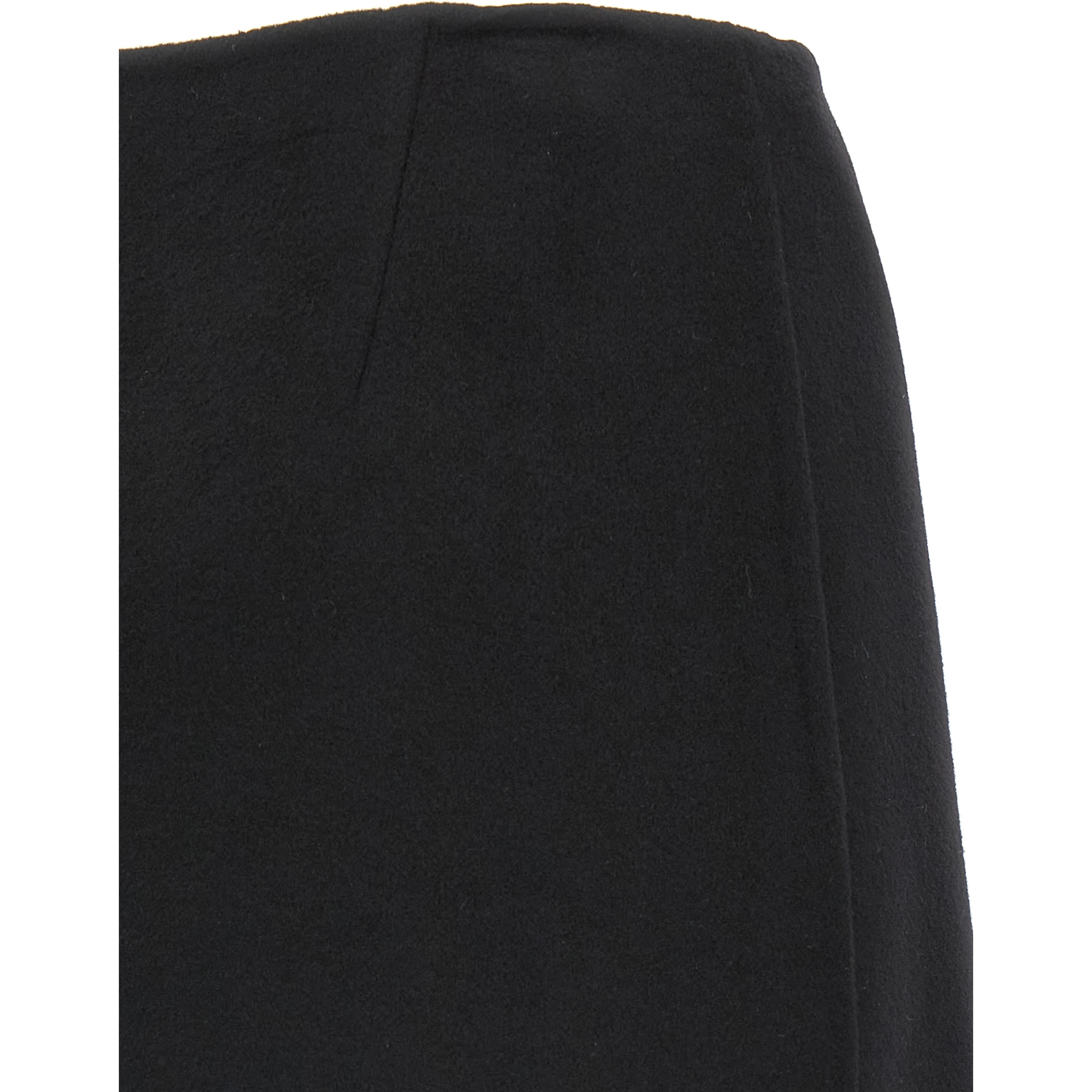 Black Virgin Wool Long Skirt