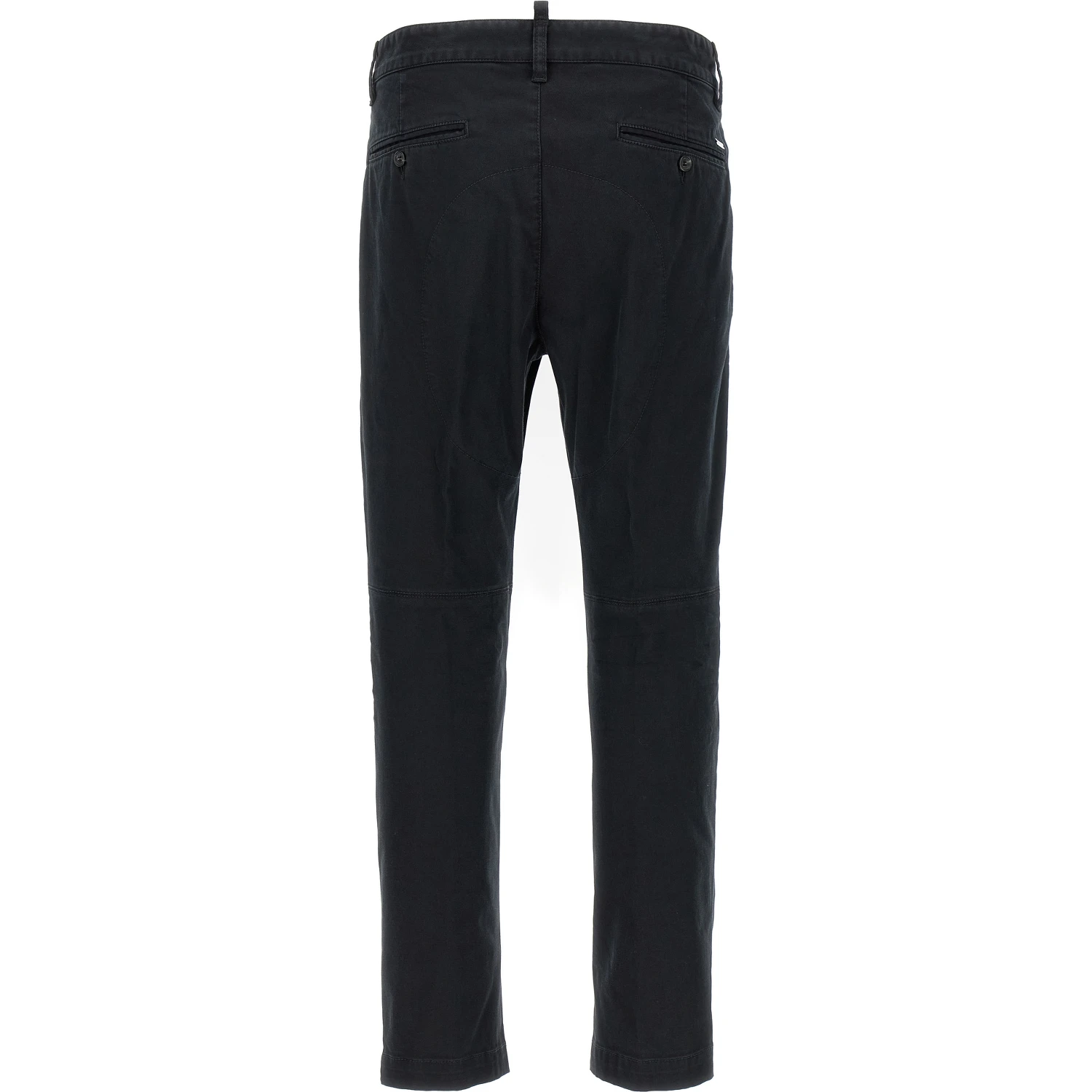 Black Cotton Chino Pants