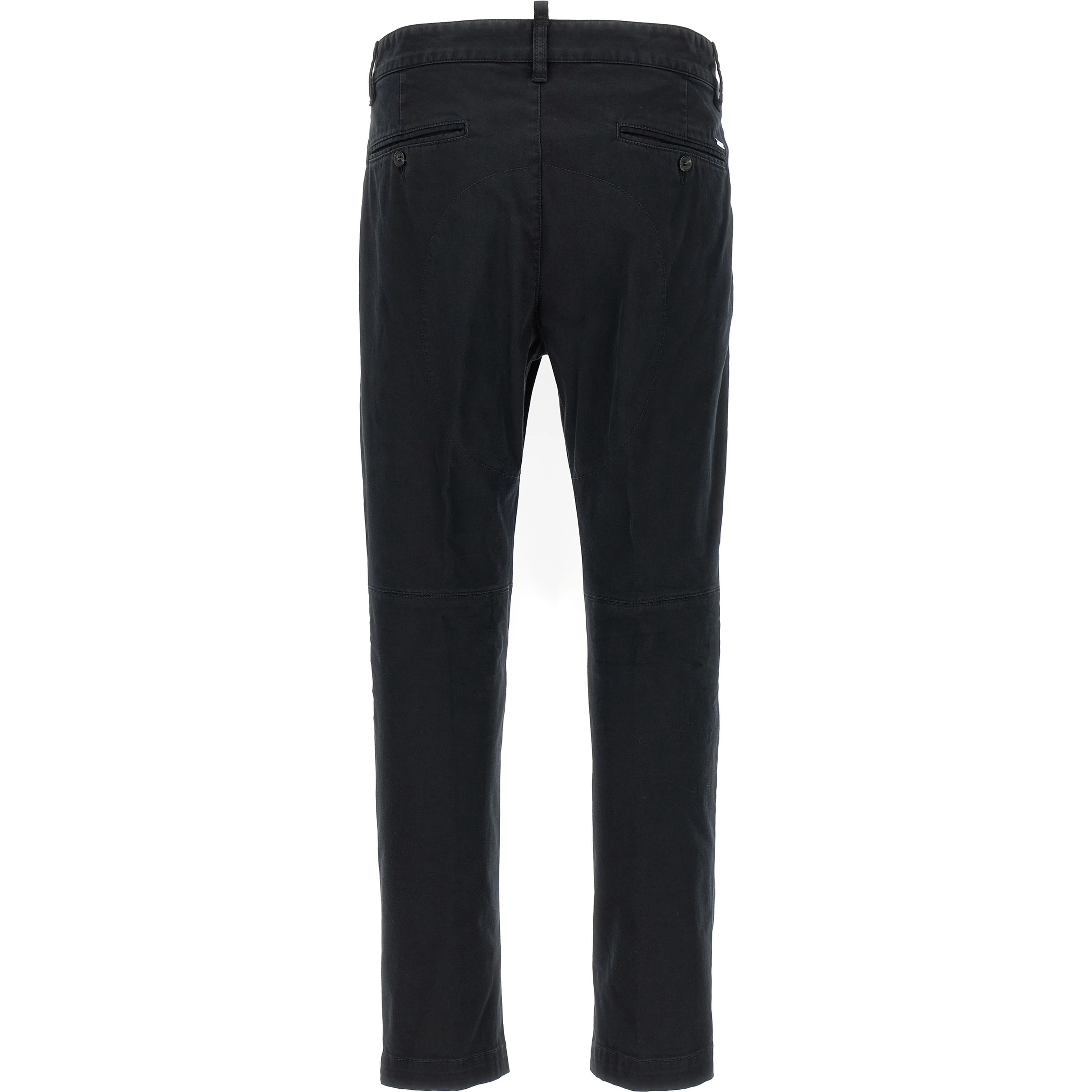 Black Cotton Chino Pants