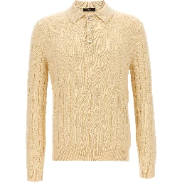 Beige Virgin Wool Polo Shirt