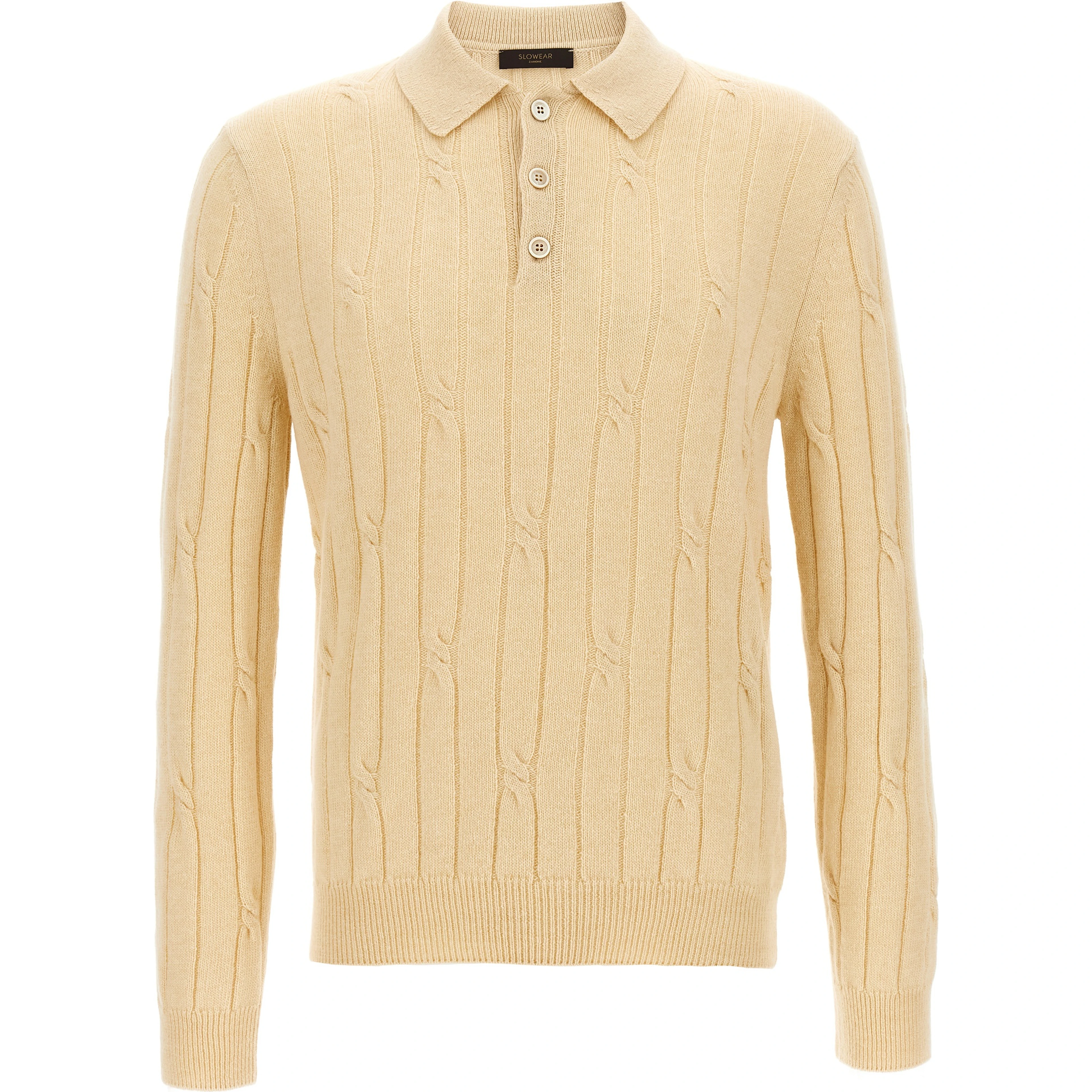 Beige Virgin Wool Polo Shirt