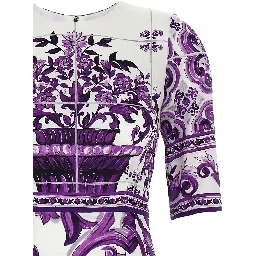 Purple Silk Midi Dress