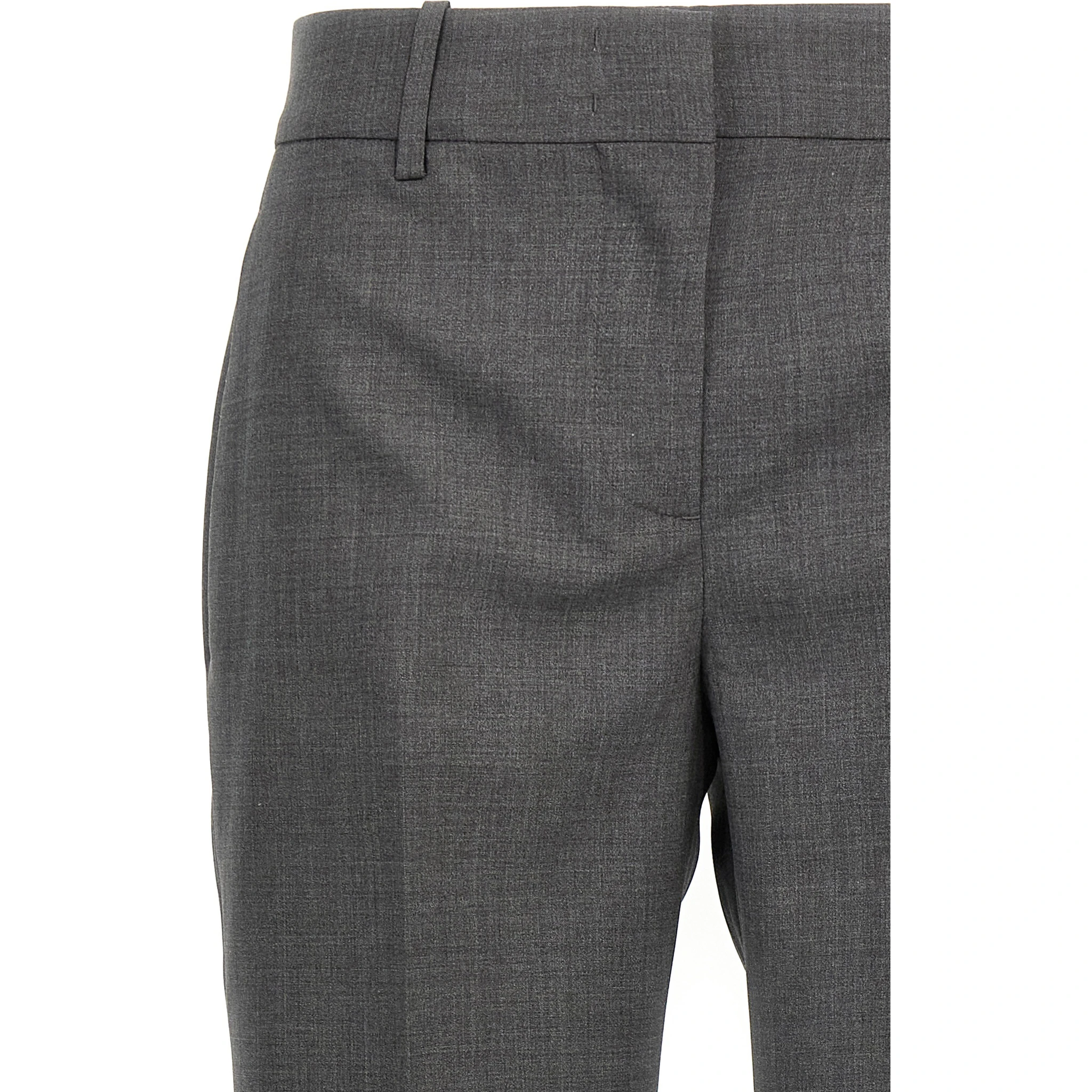 Gray Virgin Wool Dress Pants