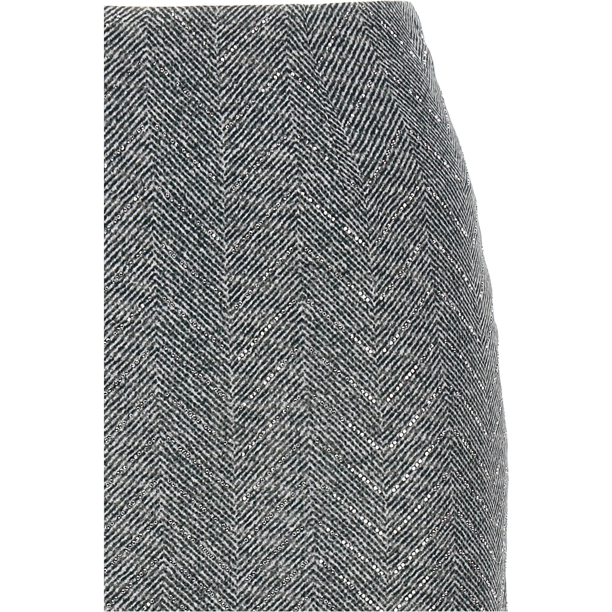 Gray Silk Midi Skirt