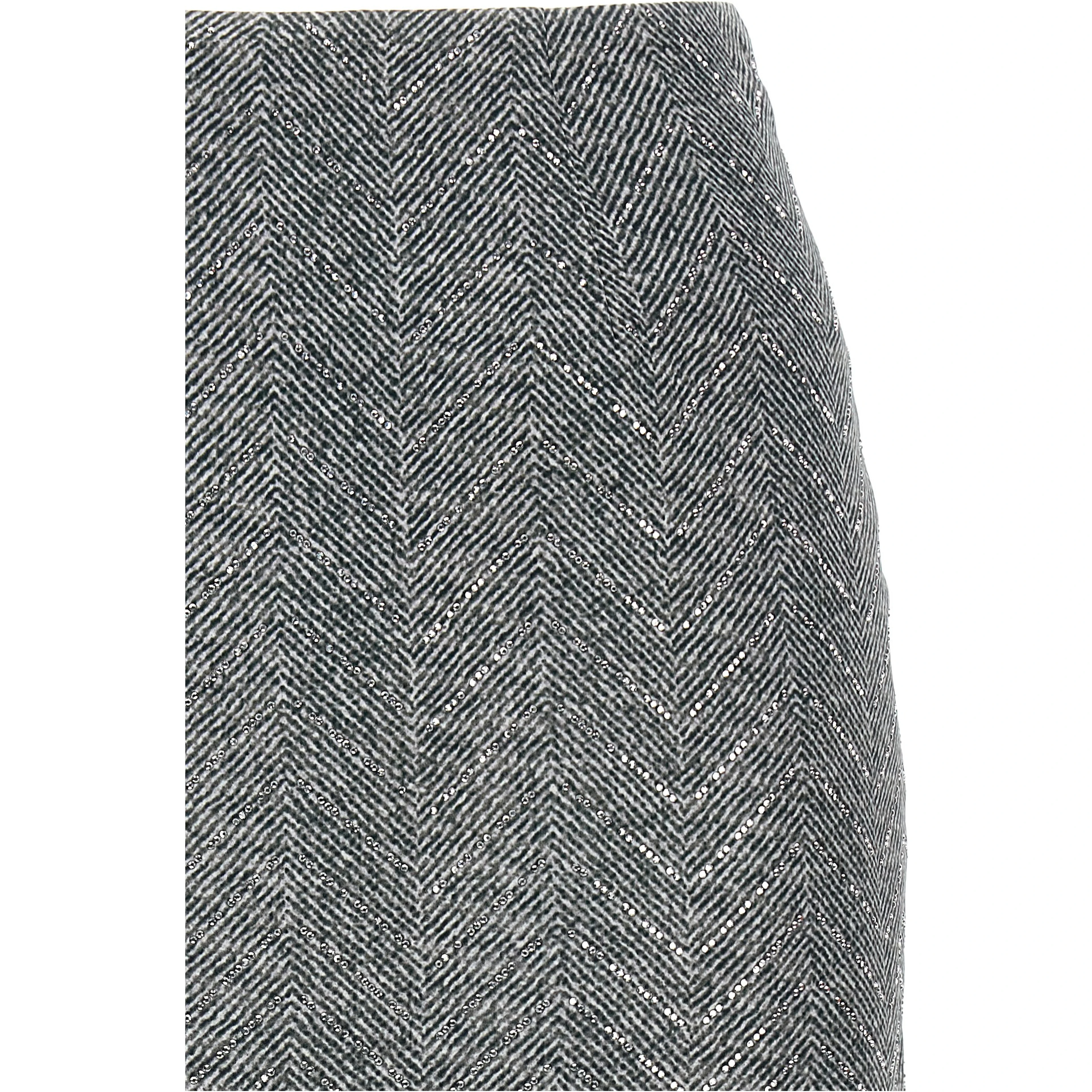 Gray Silk Midi Skirt