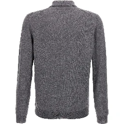 Gray Virgin Wool Polo Shirt