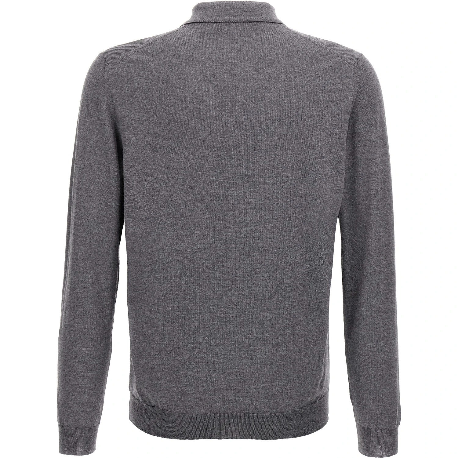 Gray Virgin Wool Polo Shirt