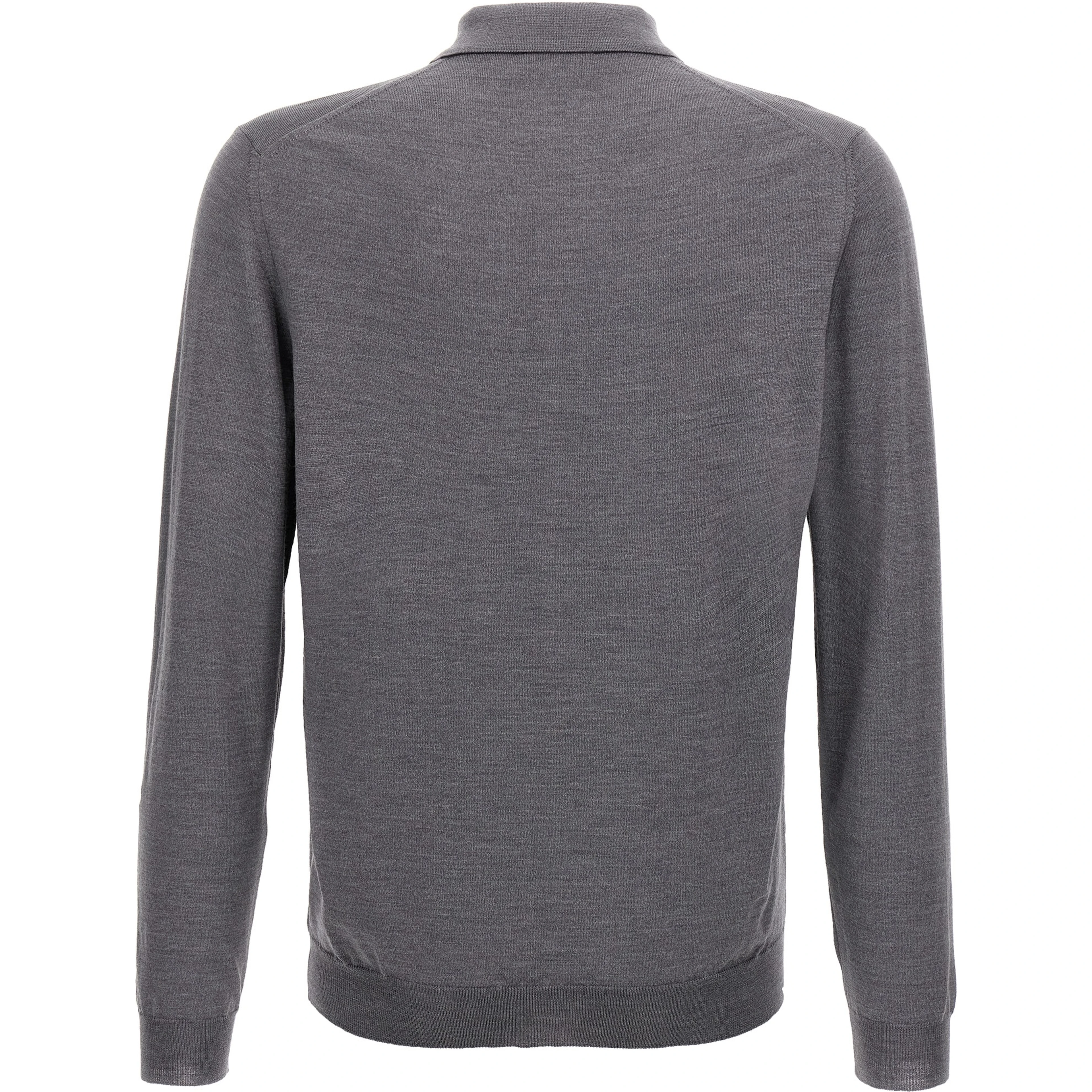 Gray Virgin Wool Polo Shirt